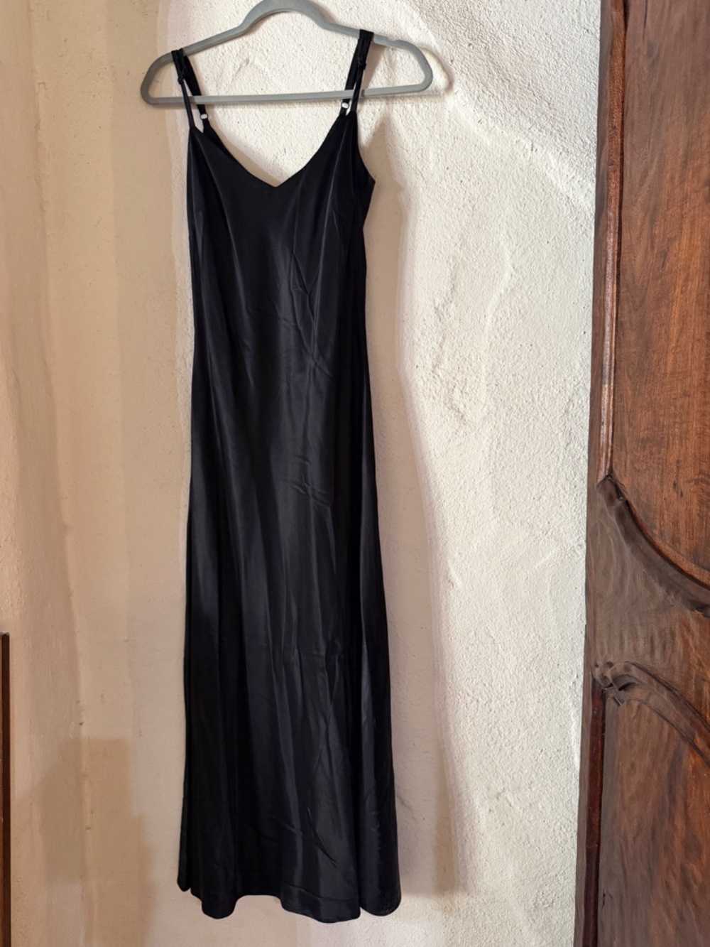 Sanctuary Black Satin Slip Maxi Long Dress